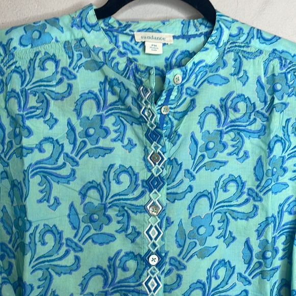 Sundance | Faron Aqua Print Top - Picture 3 of 8